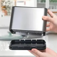 GENERICO - Organizador de Cubiertos con Drenaje en Acero Inoxidable Escurridor de Cocina Moderno