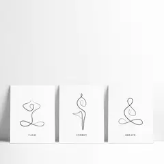 GAMA DIGITAL - Cuadros decorativos Triptico Calm And Breath  30x40