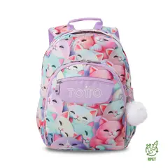TOTTO - Morral Mochila Porta Pc 13'' Gommas M Blanco Niña