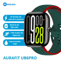 GENERICO - Reloj Inteligente AURAFIT UB6PRO - Verde