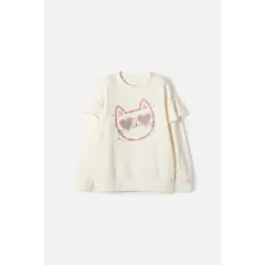 MIC - Buzo de cerrado marfil para niña