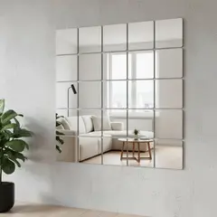 DECOR - Set De 10 Espejos Cuadrados Acrílico Moderno para Hogar