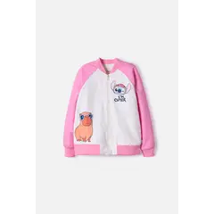 DISNEY - Chaqueta de Stitch y Capybara con cierre multicolor para niña