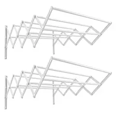 ENERGY PLUS - Set x2 Tendedero Plegable Ropa 77x104cm Acero Cap. 60 Lb