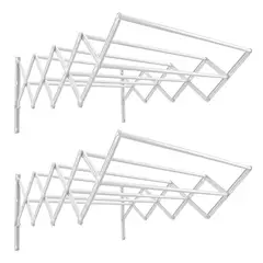ENERGY PLUS - Set x2 Tendedero Plegable Ropa 100x104cm Acero Cap. 60 Lb