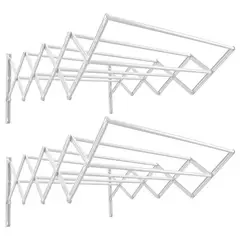 ENERGY PLUS - Set x2 Tendedero Plegable Ropa 120x104cm Acero Cap. 60 Lb