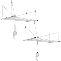 ENERGY PLUS - Set x2 Tendedero Con Polea Elevable 120x69cm Acero 100 Lbs