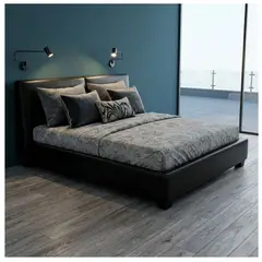 GENERICO - Cama Simona Queen 210cm x 180cm En Cuero Natural