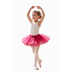 GENERICO - FALDA  TULL BRILLO NIÑA FUCSIA BALLET