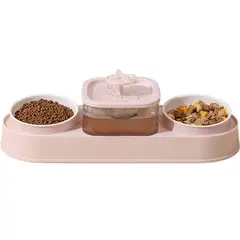 GENERICO - Fuente Para Gatos Comedero Doble Y Tazon De Lujo