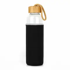 GENERICO - Termo Botella De Agua En Vidrio Tapa De Madera