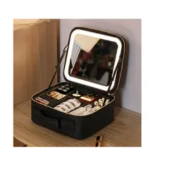 GENERICO - Estuche De Maquillaje Con Espejo Luz Led Cosmetiquera