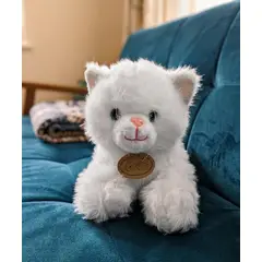 INFANTILES CAJUROMIX - Peluche De Gato Adorable Blanco