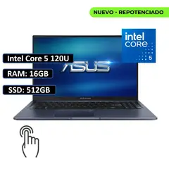 ASUS - PORTATIL VIVOBOOK INTEL CORE 5 120U/RAM 16GB DDR4/ SSD 512GB/ WIN11 HOME/ 15,6" TOUCH