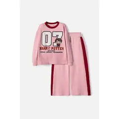 WARNER BROS - Conjunto de Harry Potter con pantalón largo rosado para niña