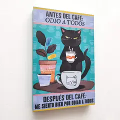 POR EJEMPLO DISEÑO Y DECORACION - Cuadro Gato Negro taza de Café