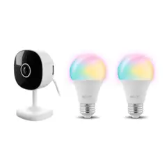NEXXT SOLUTIONS - Combo Inteligente Nexxt Cámara 2k + 2 Bombillos Led NHK-K120, Blanco