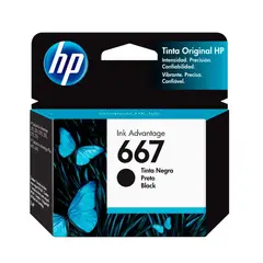 HP - Cartucho de Tinta 667 Negro Original Ink Advantage 3YM79AL 120 Páginas