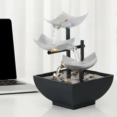 DECOR AND HOME - Fuente de Agua de Mesa con Luz LED Relajante