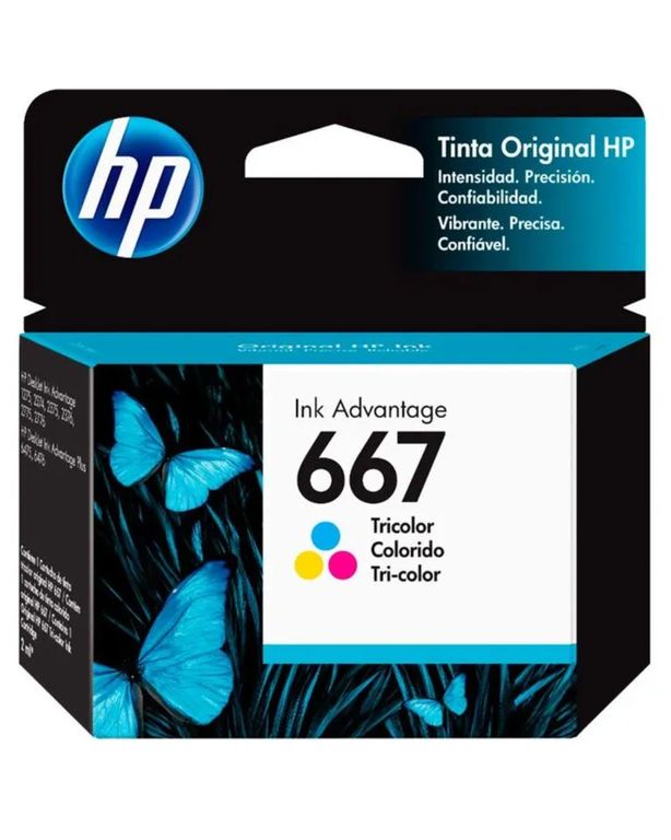 Imagen de Cartucho de Tinta 667 Tricolor Original Ink Advantage 3YM78AL 120 Páginas