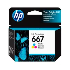 HP - Cartucho de Tinta 667 Tricolor Original Ink Advantage 3YM78AL 120 Páginas