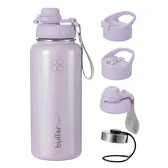 BUFFER FLASK - Termo Botella Agua Termica Inox Buffer + Tapas - Purpura