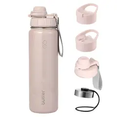 BUFFER FLASK - Termo Botella Agua Termica Inoxidable Buffer+Tapas - Rosa