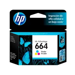 HP - Cartucho de Tinta 664 Tricolor Original F6V28AL 100 Páginas