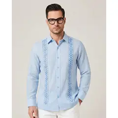 OSVITH - Camisa Guayabera Manga Larga