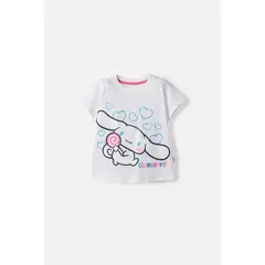 HELLO KITTY - Camiseta de Cinnamoroll manga corta blanco para niña 2T a 6T