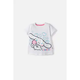 HELLO KITTY - Camiseta de Cinnamoroll manga corta blanco para niña 2T a 6T