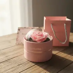 INFANTILES CAJUROMIX - Caja Regalo Rosa Eterna Everlasting Love Rosa