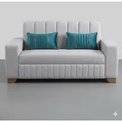 PLUMA HOME - Sofa Alba - Moderno y Elegante Gris Plata 2 Puestos