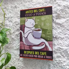 POR EJEMPLO DISEÑO Y DECORACION - Cuadro Gato Blanco taza de Café