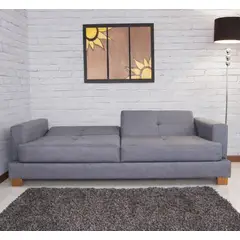 SOFA MARKET - SOFA CAMA KUBIK 3 PUESTOS TELA GRIS