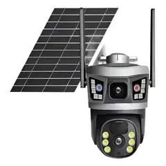 GENERICO - Camara De Seguridad Wifi Para Exteriores Panel Solar Negra