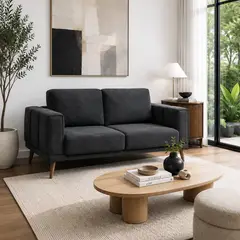 ELITE LIVING - SOFA ATENAS 2 PUESTOS MICROFIBRA GRIS PLOMO