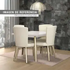 ELITE LIVING - MESA COMEDOR REGINA 4P CHAMPAÑA BLANCO PERLA