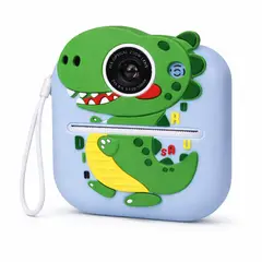 TECNOHOGAR JS - Cámara Infantil Instantánea con Impresora Térmica Dinosaurio HD Recargable