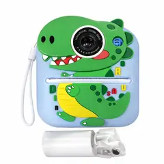 TECNOHOGAR JS - Cámara Infantil Instantánea con Impresora Térmica Dinosaurio HD Recargable