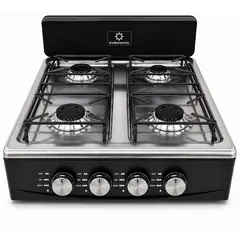 INDURAMA - Estufa de Sobremesa de 4 Puestos en Acero Inoxidable Gas Propano EMI-410ARGP