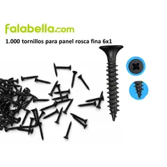 GENERICO - 1.000 Tornillo Panel Rosca Fina 6x1"