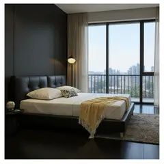 GENERICO - Cama Brunette King Size 220cm x 220cm En Cuero Natural