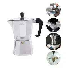 GENERICO - Cafetera Moka Italiana Aluminio de 6 tazas (300ml)