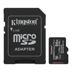 KINGSTON - Memoria Micro SD 64GB Canvas Select Plus 100MBs A1 C10 U1 V10 Android + Adaptador SD