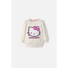 HELLO KITTY - Buzo de cerrado marfil para niña 2T a 6T