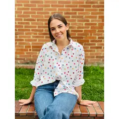 MANO SAGRADA - CAMISA ADELAIDA JUMPING DOTS FUN COLORS
