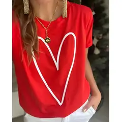 MANO SAGRADA - CAMISETA ROJA CORAZON