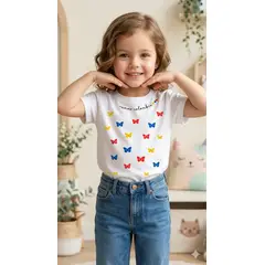 MANO SAGRADA - CAMISETA MARIPOSAS TRICOLOR MINI (ENTREGA 6 DÍAS HÁBILES)