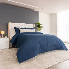 AMARE HOME - Funda de Plumón o Duvet cover Santorini Semidoble - Colección Mare color Azul Oscuro
